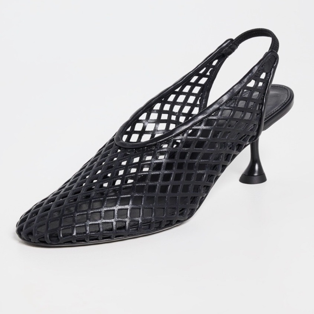 Proenza Schouler Tee Perforated Black Leather Slingback Heel 39 9 $890